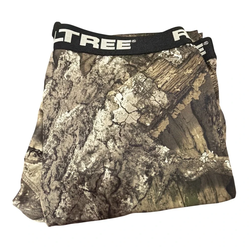 Realtree Mens Camo Performance Base Layer Thermal Leggings Forest Camouflage L